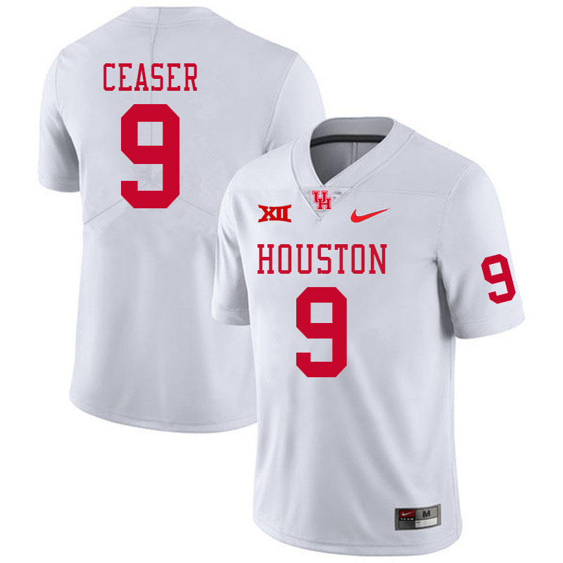 Men #9 Nelson Ceaser Houston Cougars Big 12 XII College Football Jerseys Stitched-White